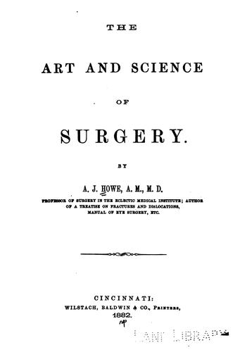 Cover for The Art and science of surgery