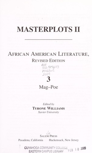 Cover for Masterplots II.