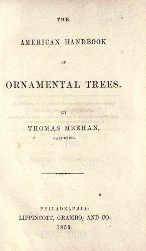 Cover for The American handbook of ornamental trees
