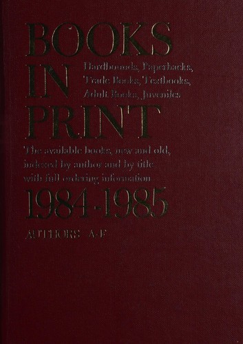 Cover for Books in Print, 1984-1985