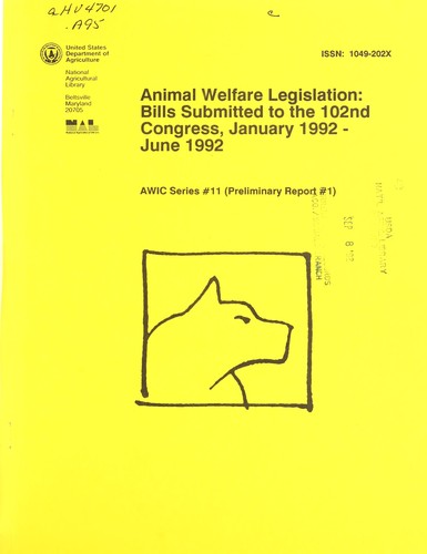 Cover for Animal welfare legislation