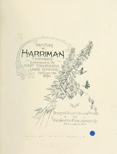 Cover for Two years of Harriman, Tennessee