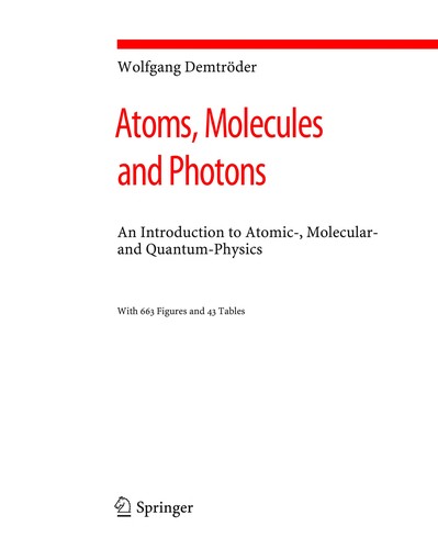 Cover for Ato ms, molecules and photons