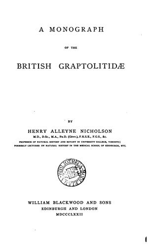 Cover for A monograph of the British Graptolitidæ