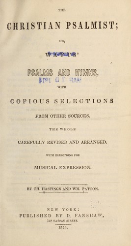 Cover for The Christian psalmist