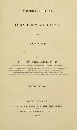 Cover for Meteorological observations and essays.