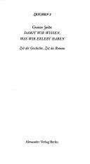 Cover for Damit wir wissen, was wir erlebt haben