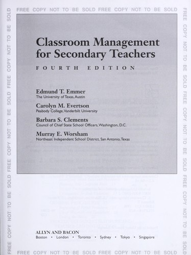 Cover for Classroom Management for Secondary Teachers