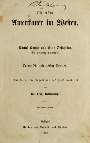Cover for Die ersten Amerikaner im Westen
