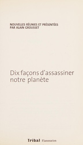 Cover for Dix façons d'assassiner notre planète