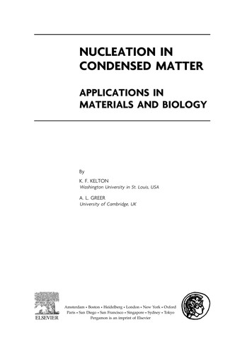 Cover for Nucleation (Pergamon Materials)