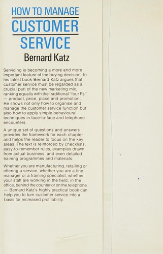Cover for How to Manage Customer Service