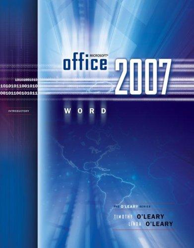 Cover for Microsoft Office Word 2007 Introduction (The O'Leary Series)