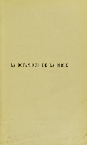 Cover for La botanique de la bible
