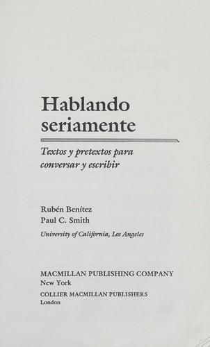 Cover for Hablando seriamente