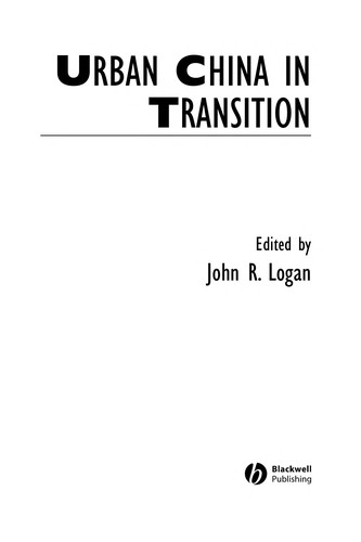Cover for Urban China in transition