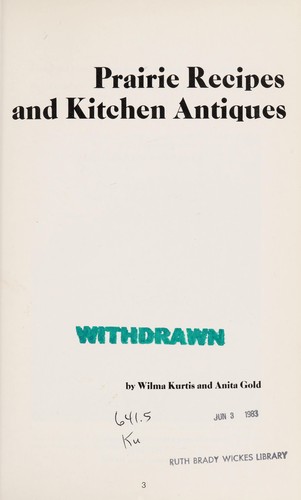 Cover for Prairie recipes and kitchen antiques
