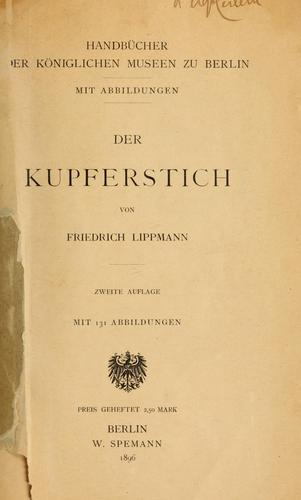 Cover for Der Kupferstich