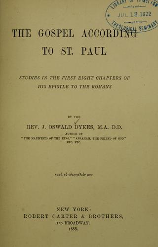 Cover for Gospel according to St. Paul