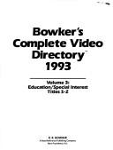 Cover for Bowker's Complete Video Directory 1993