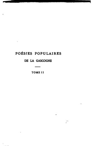 Cover for Poésies populaires de la Gascogne