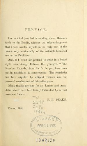 Cover for Memoirs of the Colman family, including their correspondence with the most distinguished personages of their time.