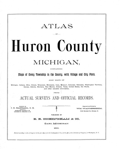 Cover for Atlas of Huron County, Michigan