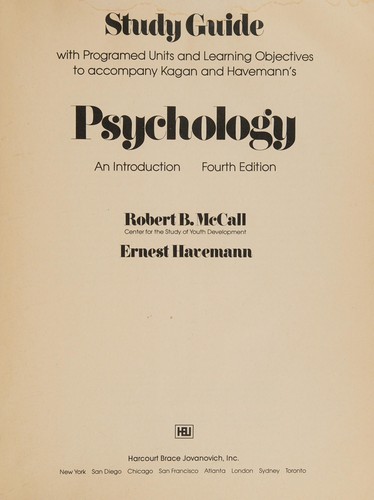 Cover for Study guide: With programed units and learning objectives, to accompany Kagan and Havemann's Psychology