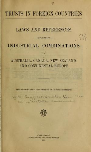 Cover for Trusts in foreign countries.