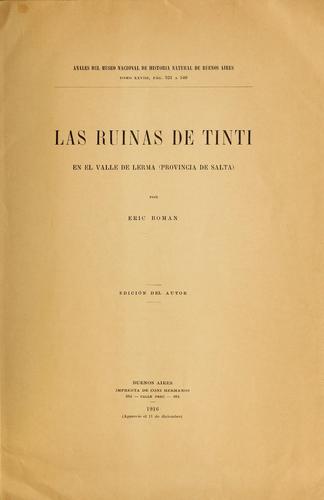 Cover for Las ruinas de Tinti en el valle de Lerma (provincia de Salta)