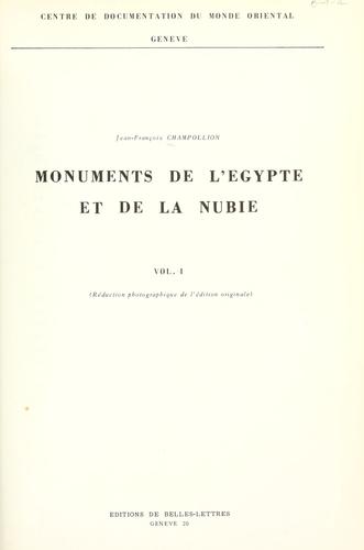 Cover for Monuments de l'Égypte et de la Nubie