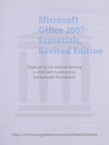 Cover for Microsoft Office 2007