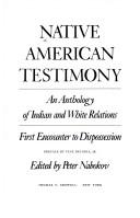 Cover for Native American Testimony: An Anthology of Indian and White Relations