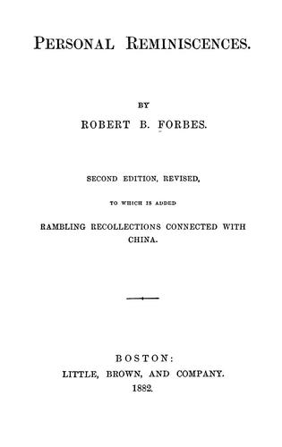 Cover for Personal reminiscences