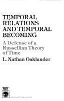 Cover for Temporal relations and temporal becoming