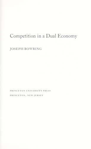 Cover for Competition in a dual economy