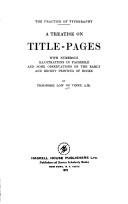 Cover for A treatise on title-pages