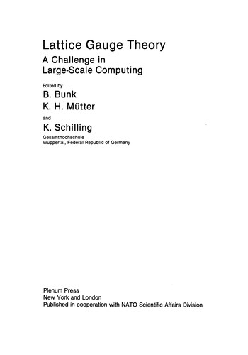 Cover for Lattice Gauge Theory