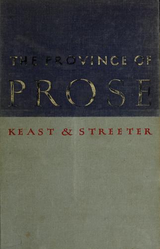 Cover for The province of prose