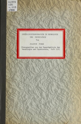 Cover for Ophthalmodynamographie in Neurologie und Psychiatrie