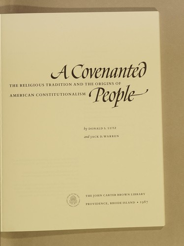 Cover for A covenanted people