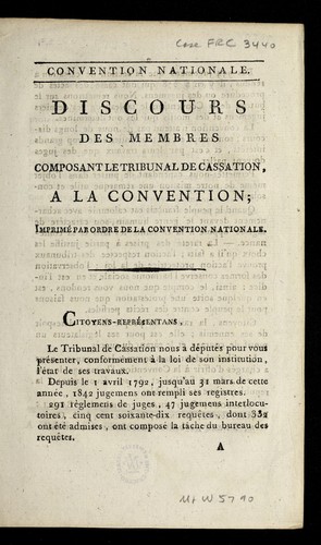 Cover for ... Discours