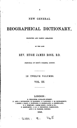 Cover for A new general biographical dictionary, projected and partly arranged by H.J ...