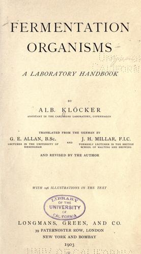 Cover for Fermentation organisms