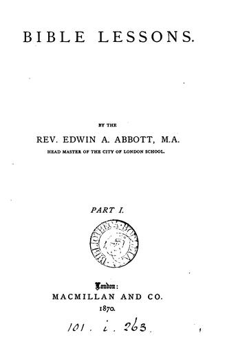 Cover for Bible lessons