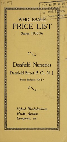 Cover for Wholesale price list, season 1935-36
