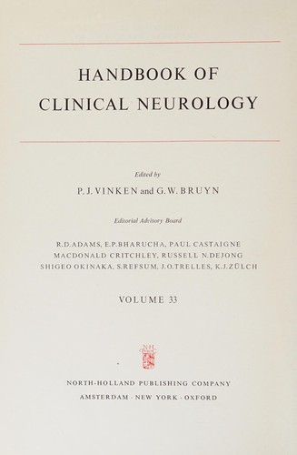 Cover for Handbook of clinical neurology