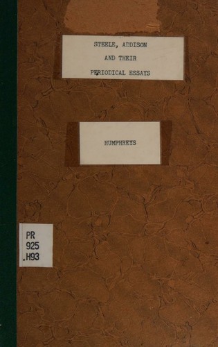 Cover for Steele, Addison and their periodical essays.