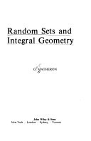 Cover for Random sets and integral geometry