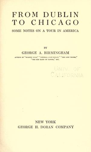 Cover for From Dublin to Chicago